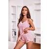 image:imageEkouaer Womens Pajama Sets Soft Lingerie Sleepwear 2 Piece Cami Shorts Set V Neck Pj Lace NightwearPink
