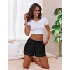 image:imageEkouaer Womens Pajama Shorts Casual Summer Sleep Shorts Cute Printed Lounge Pj Bottoms with Drawstring amp PocketsBlack