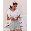 image:imageEkouaer Womens Pajama Shorts Casual Summer Sleep Shorts Cute Printed Lounge Pj Bottoms with Drawstring amp PocketsLight Grey