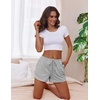 image:imageEkouaer Womens Pajama Shorts Casual Summer Sleep Shorts Cute Printed Lounge Pj Bottoms with Drawstring amp PocketsLight Grey