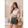 image:imageEkouaer Womens Pajama Shorts Elastic Waist Sleep Shorts Stylish Lounge Shorts Casual Comfy Sweat ShortsArmy Green