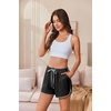 image:imageEkouaer Womens Pajama Shorts Elastic Waist Sleep Shorts Stylish Lounge Shorts Casual Comfy Sweat ShortsBlack