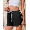 image:imageEkouaer Womens Pajama Shorts Elastic Waist Sleep Shorts Stylish Lounge Shorts Casual Comfy Sweat ShortsBlack