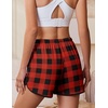 image:imageEkouaer Womens Pajama Shorts Elastic Waist Sleep Shorts Stylish Lounge Shorts Casual Comfy Sweat ShortsBlack Red Plaid