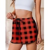 image:imageEkouaer Womens Pajama Shorts Elastic Waist Sleep Shorts Stylish Lounge Shorts Casual Comfy Sweat ShortsBlack Red Plaid