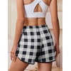 image:imageEkouaer Womens Pajama Shorts Elastic Waist Sleep Shorts Stylish Lounge Shorts Casual Comfy Sweat ShortsBlack White Plaid