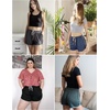 image:imageEkouaer Womens Pajama Shorts Elastic Waist Sleep Shorts Stylish Lounge Shorts Casual Comfy Sweat ShortsCherry