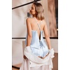 image:imageEkouaer Womens Satin Pajama Set Backless Cami Top and Shorts Soft Pjs Set for Lounging or SleepwearBlue Striped