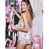 image:imageEkouaer Womens Satin Pajama Set Backless Cami Top and Shorts Soft Pjs Set for Lounging or SleepwearPink Christmas