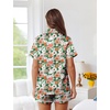 image:imageEkouaer Womens Silk Pajama Sets Button Up Satin Pjs Short Sleeve 2 Piece Pj Sets Cute Lounge Sets with Chest PocketChrysanthemum