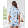 image:imageEkouaer Womens Silk Pajama Sets Button Up Satin Pjs Short Sleeve 2 Piece Pj Sets Cute Lounge Sets with Chest PocketDogs