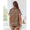 image:imageEkouaer Womens Silk Pajama Sets Button Up Satin Pjs Short Sleeve 2 Piece Pj Sets Cute Lounge Sets with Chest PocketLeopard Print Black