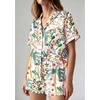 image:imageEkouaer Womens Silk Pajama Sets Button Up Satin Pjs Short Sleeve 2 Piece Pj Sets Cute Lounge Sets with Chest PocketPink Forest