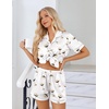 image:imageEkouaer Womens Silk Pajama Sets Button Up Satin Pjs Short Sleeve 2 Piece Pj Sets Cute Lounge Sets with Chest PocketWhite Wine Glasses