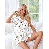 image:imageEkouaer Womens Silk Pajama Sets Button Up Satin Pjs Short Sleeve 2 Piece Pj Sets Cute Lounge Sets with Chest PocketWhite Wine Glasses