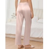 image:imageEkouaer Womens Silk Satin Pajama Pants Wide Leg Lounge Pants for Women Elastic Waist Pj Bottoms with Side PocketsChampagne