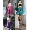 image:imageEkouaer Womens Silk Satin Pajama Pants Wide Leg Lounge Pants for Women Elastic Waist Pj Bottoms with Side PocketsChampagne