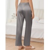image:imageEkouaer Womens Silk Satin Pajama Pants Wide Leg Lounge Pants for Women Elastic Waist Pj Bottoms with Side PocketsDark Gray