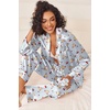 image:imageEkouaer Womens Silk Satin Pajama Sets 2 Piece Sleepwear Pjs Set Long Sleeve Button Down Top and Pants Stripe Loungewear SXXLBlue Striped Teddy