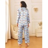 image:imageEkouaer Womens Silk Satin Pajama Sets 2 Piece Sleepwear Pjs Set Long Sleeve Button Down Top and Pants Stripe Loungewear SXXLBlue Striped Teddy