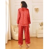image:imageEkouaer Womens Silk Satin Pajama Sets 2 Piece Sleepwear Pjs Set Long Sleeve Button Down Top and Pants Stripe Loungewear SXXLChristmas Red