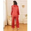 image:imageEkouaer Womens Silk Satin Pajama Sets 2 Piece Sleepwear Pjs Set Long Sleeve Button Down Top and Pants Stripe Loungewear SXXLChristmas Teddy