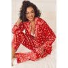 image:imageEkouaer Womens Silk Satin Pajama Sets 2 Piece Sleepwear Pjs Set Long Sleeve Button Down Top and Pants Stripe Loungewear SXXLChristmas Teddy