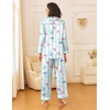 image:imageEkouaer Womens Silk Satin Pajama Sets 2 Piece Sleepwear Pjs Set Long Sleeve Button Down Top and Pants Stripe Loungewear SXXLGreen White Stripe With Bow