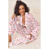 image:imageEkouaer Womens Silk Satin Pajama Sets 2 Piece Sleepwear Pjs Set Long Sleeve Button Down Top and Pants Stripe Loungewear SXXLPink White Stripe With Bottle