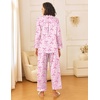 image:imageEkouaer Womens Silk Satin Pajama Sets 2 Piece Sleepwear Pjs Set Long Sleeve Button Down Top and Pants Stripe Loungewear SXXLPink White Stripe With Bow