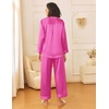 image:imageEkouaer Womens Silk Satin Pajama Sets 2 Piece Sleepwear Pjs Set Long Sleeve Button Down Top and Pants Stripe Loungewear SXXLRed Stripe