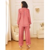 image:imageEkouaer Womens Silk Satin Pajama Sets 2 Piece Sleepwear Pjs Set Long Sleeve Button Down Top and Pants Stripe Loungewear SXXLRed White Stripe