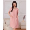 image:imageEkouaer Womens Zipper Robe Short Sleeves Swiss Dots Housecoat Zip Up Bathrobe Soft Nightgown with Pockets S3XLLight Pink