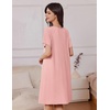 image:imageEkouaer Womens Zipper Robe Short Sleeves Swiss Dots Housecoat Zip Up Bathrobe Soft Nightgown with Pockets S3XLLight Pink
