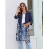 image:imageEkouaer Zipper Robes for Women 34 Sleeve Housecoats Knee Length Bathrobe Lightweight Nightgown with Pockets S3XLBlue Floral