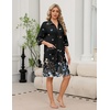 image:imageEkouaer Zipper Robes for Women 34 Sleeve Housecoats Knee Length Bathrobe Lightweight Nightgown with Pockets S3XLButterfly Flowers1