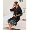 image:imageEkouaer Zipper Robes for Women 34 Sleeve Housecoats Knee Length Bathrobe Lightweight Nightgown with Pockets S3XLButterfly Flowers1