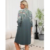 image:imageEkouaer Zipper Robes for Women 34 Sleeve Housecoats Knee Length Bathrobe Lightweight Nightgown with Pockets S3XLGrey Flower