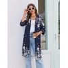 image:imageEkouaer Zipper Robes for Women 34 Sleeve Housecoats Knee Length Bathrobe Lightweight Nightgown with Pockets S3XLNavy Blue Flower