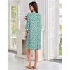 image:imageEkouaer Zipper Robes for Women 34 Sleeves Lightweight House Coat Zip Up Bathrobe Soft Nightgown with Pockets S3XLGreen Floral