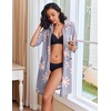 image:imageEkouaer Zipper Robes for Women Waffle Knit Bathrobes Short Lightweight Knee Length Loungewear with Pockets SXXLFloral Green