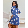 image:imageEkouaer Zipper Robes for Women Waffle Knit Bathrobes Short Lightweight Knee Length Loungewear with Pockets SXXLFloral Leopard Blue