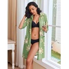 image:imageEkouaer Zipper Robes for Women Waffle Knit Bathrobes Short Lightweight Knee Length Loungewear with Pockets SXXLFloral Purple