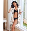 image:imageEkouaer Zipper Robes for Women Waffle Knit Bathrobes Short Lightweight Knee Length Loungewear with Pockets SXXLFloral White