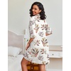 image:imageEkouaer Zipper Robes for Women Waffle Knit Bathrobes Short Lightweight Knee Length Loungewear with Pockets SXXLFloral White
