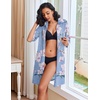 image:imageEkouaer Zipper Robes for Women Waffle Knit Bathrobes Short Lightweight Knee Length Loungewear with Pockets SXXLFloral White Pink