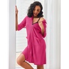 image:imageEkouaer Zipper Robes for Women Waffle Knit Bathrobes Short Lightweight Knee Length Loungewear with Pockets SXXLHot Pink