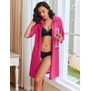 image:imageEkouaer Zipper Robes for Women Waffle Knit Bathrobes Short Lightweight Knee Length Loungewear with Pockets SXXLHot Pink