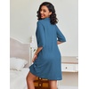 image:imageEkouaer Zipper Robes for Women Waffle Knit Bathrobes Short Lightweight Knee Length Loungewear with Pockets SXXLSnorkel Blue