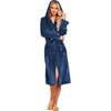 image:imageEkouaer Fleece Robes for Women with Hooded Warm Soft Cozy Long Plush Bathrobe SXXLBnavy Blue